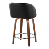 Fran - 34" Fixed-Height Counter Stool (Set of 2) - Walnut Wood