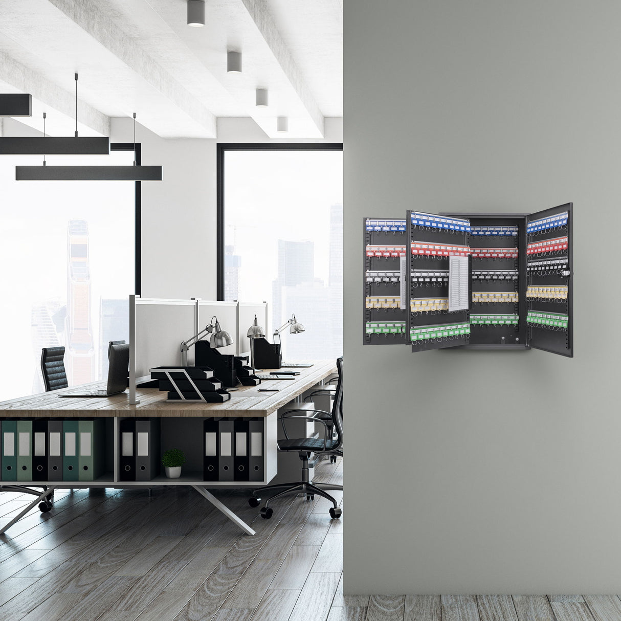 Adjustable Key Cabinet With Combination Lock