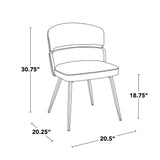 Clara - cinch - 5 Piece Dining Room Set - Gold Metal, Clear Glass, White Faux Leather