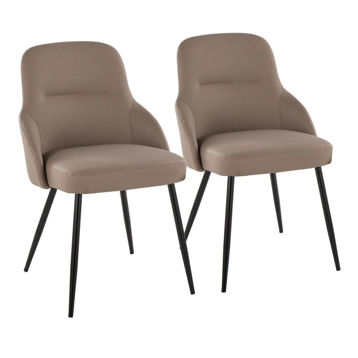 York - Upholstered Chair (Set of 2) - Black Metal Legs