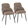 York - Upholstered Chair (Set of 2) - Black Metal Legs