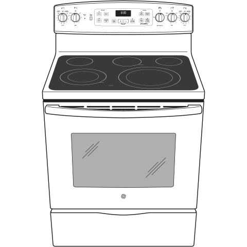 GE(R) 30" Free-Standing Electric Convection Range - (JB655DKBB)