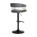Calista - Adjustable Bar Stool - Gray / Golden Bronze