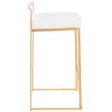 Fuji - Counter Stool With Cushion - Gold Legs