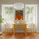 Farmhouse Modern Dining Corner Chairs (Set of 2) With Handwoven Rattan Backrests And Solid Wood Legs - Natural / White