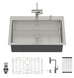 Drop-In Kitchen Sink With Pull-Out Faucet And Soap Dispenser