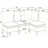 Upholstered Modular Sectional With Tall Legs, Medium Firm Seat