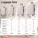 Hardshell Luggage Set 6 Piece With Duffel & Toiletry Bag, Lightweight Spinner Wheels, 16" / 20" / 24" / 28" Suitcases - Light Pink