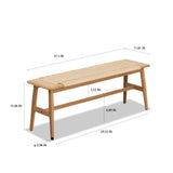 Woven Design Dining Bench For Dining Room, Bedroom - Natural Oak