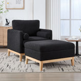 Oversized Swivel Barrel Accent Chair And Ottoman Set With Storage