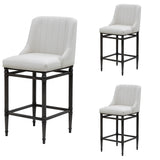 Marvin - Steel Frame Faux Leather Upholstered Bar Height Barstool
