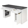 Modern Fluted Office Desk With Storage Cabinet