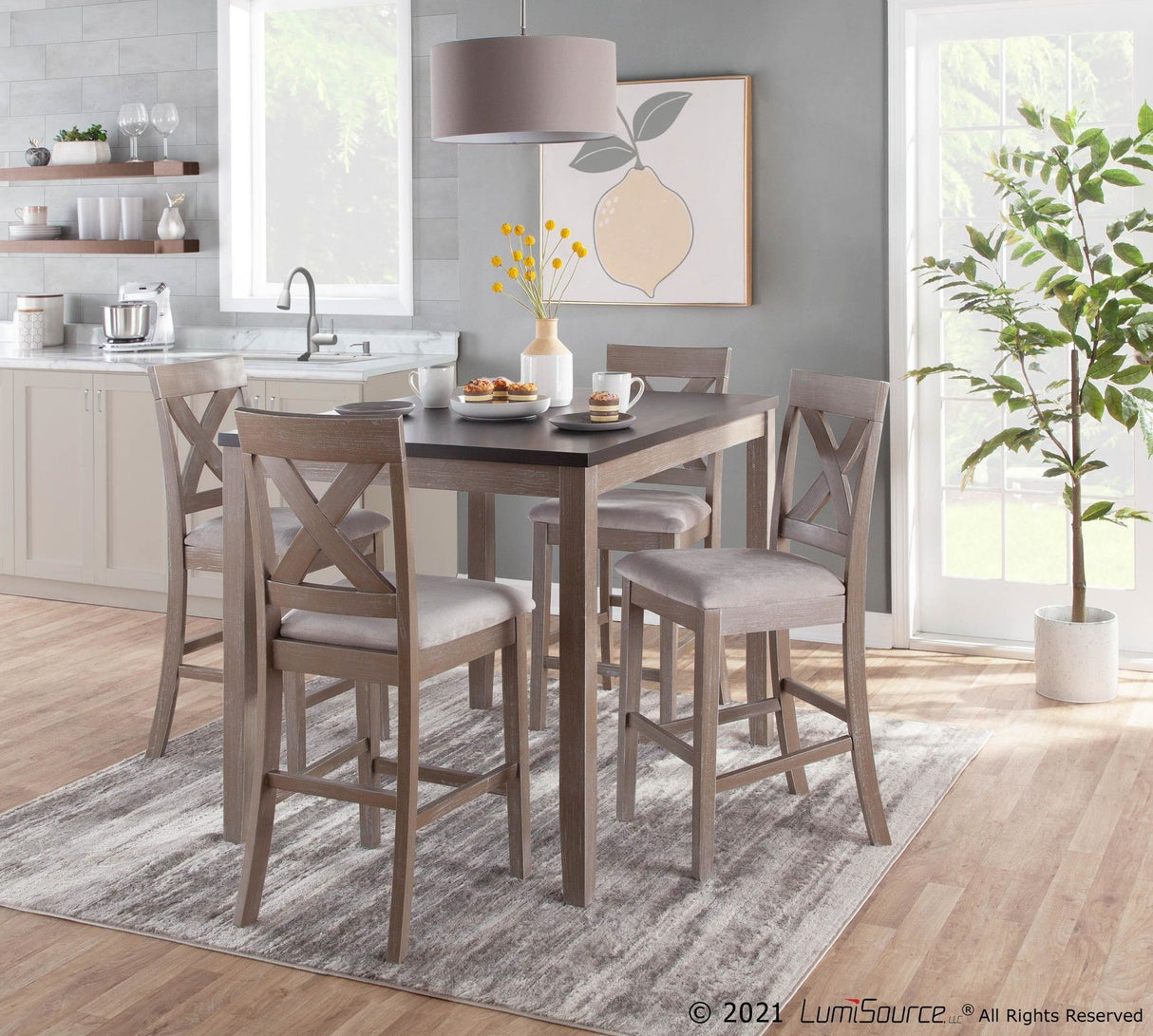 Harper - 5 Piece Counter Set - Dark Brown