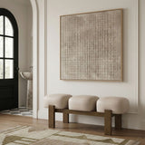 Woodcrest - Vegan Leather Upholstered Bench - Painted Brown Walnut Base