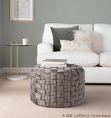 Braided - Round Velvet Ottoman