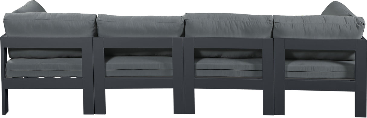 Nizuc - Outdoor Patio 4 Seat Modular Sofa With Gray Frame