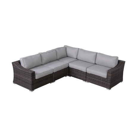 Contemporary Outdoor Rattan Wicker Sectional Seating Group With Cushions