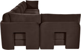 Hammond - Velvet Performance Fabric Upholstered 6 Piece L-Shaped Armless Sectional