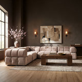 Orin - Velvet 5 Piece Modular Corner Sectional