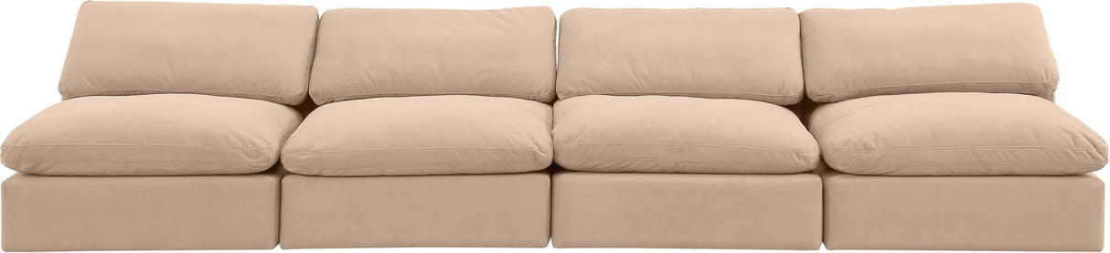 Comfy - Velvet Modular Armless Sofa 4 Seats