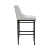 Marvin - Steel Frame Faux Leather Upholstered Bar Height Barstool
