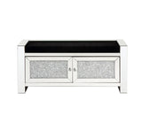 Noralie - 47" Bench With Storage - Mirrored & Faux Diamonds