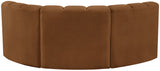 Arc - Velvet 3 Piece Modular U-Shaped Sofa - Saddle