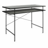 Vance - Computer Desk With Fluted Glass Desktop - Black