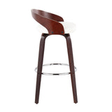 Grotto - Barstool With Swivel (Set of 2) - Cherry With White Faux Leather