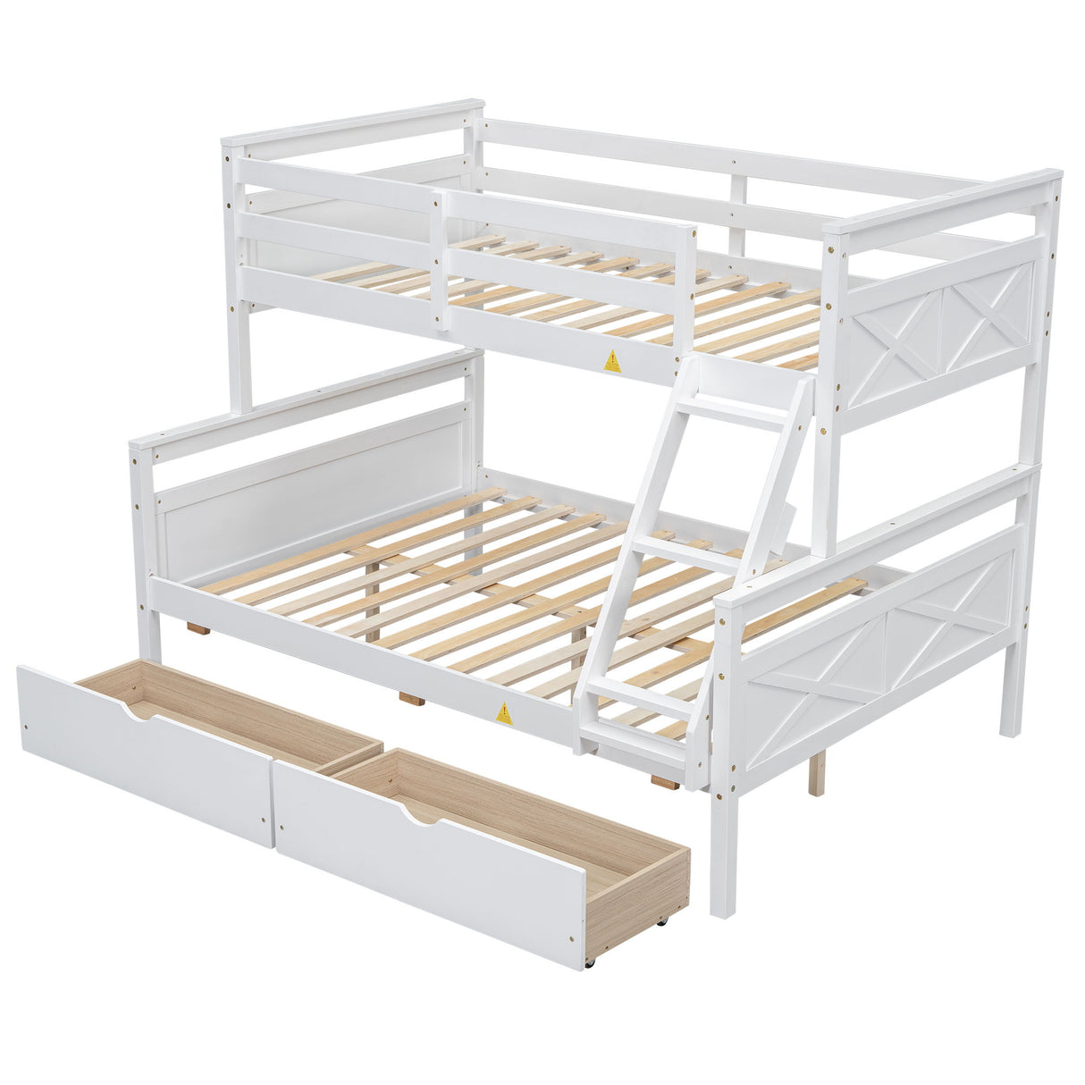 Bunk Bed With Ladder And Safety Guardrail