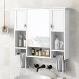 Wall Mounted Bathroom Storage Cabinet With Mirror, Medicine Cabinet With Towel Bar