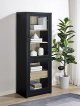 Denison - 67" 2-Door Media Tower Storage Cabinet - Black