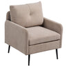 Contemporary Accent Chair With Metal Legs, Comfy Chenille Fabric Armchair