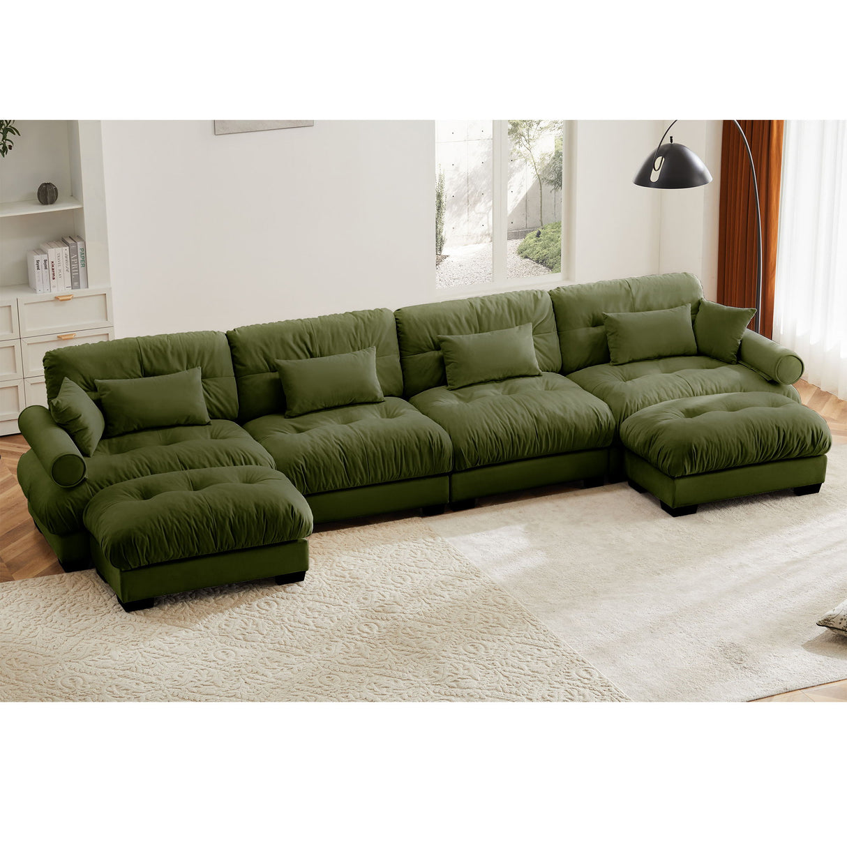 Super Comfort Oversized Modular Sectional Sofa With Movable Ottoman