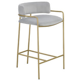 Low Back Upholstered Stool - Gray