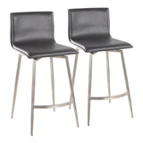Mason - 26" Upholstered Fixed-Height Counter Stool With Swivel (Set of 2) - Stainless Steel
