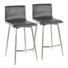 Mason - 26" Upholstered Fixed-Height Counter Stool With Swivel (Set of 2) - Stainless Steel