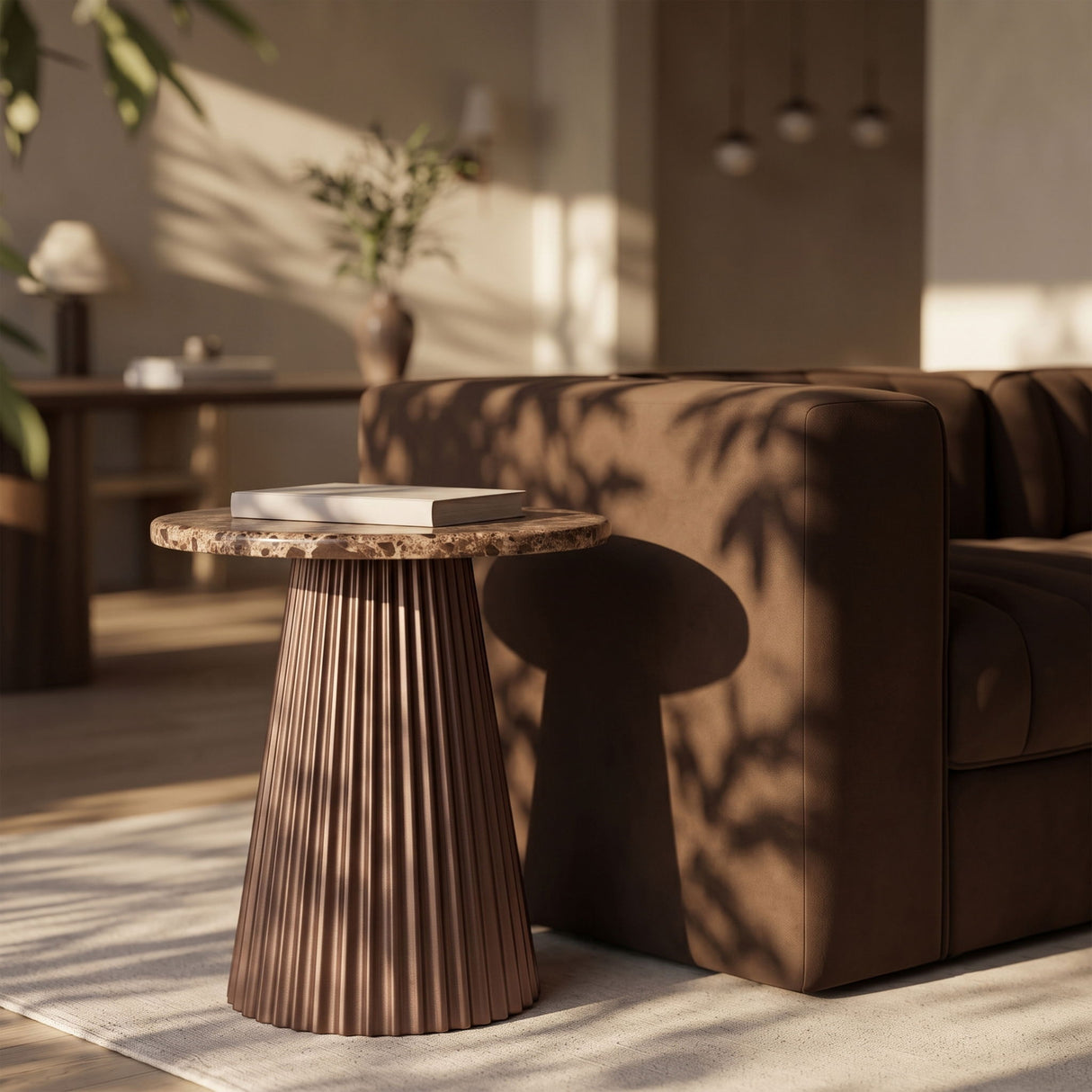 Cindra - Genuine Marble Top And Iron Base Table