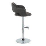 Margarite - Ajustable Barstool With Swivel - Chrome Metal (Set of 2)