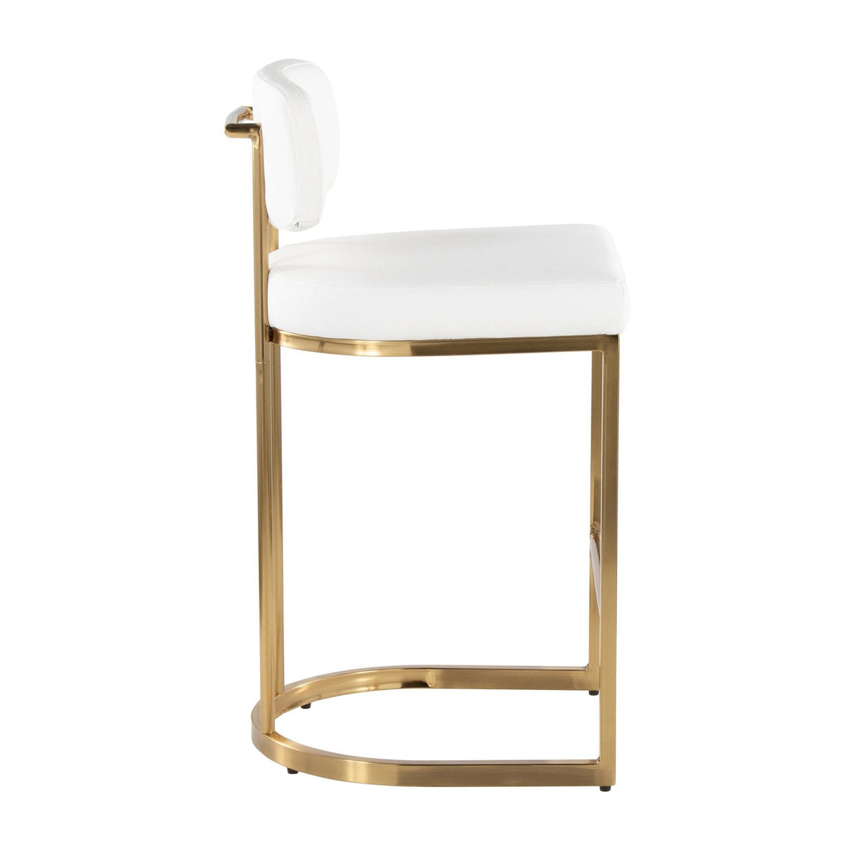 Demi - Fixed-Height Barstool (Set of 2) - Gold Metal Base