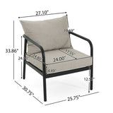 Leora - Modern Minimalist Round Tube Sofa Chair With Cushions - Beige / Black
