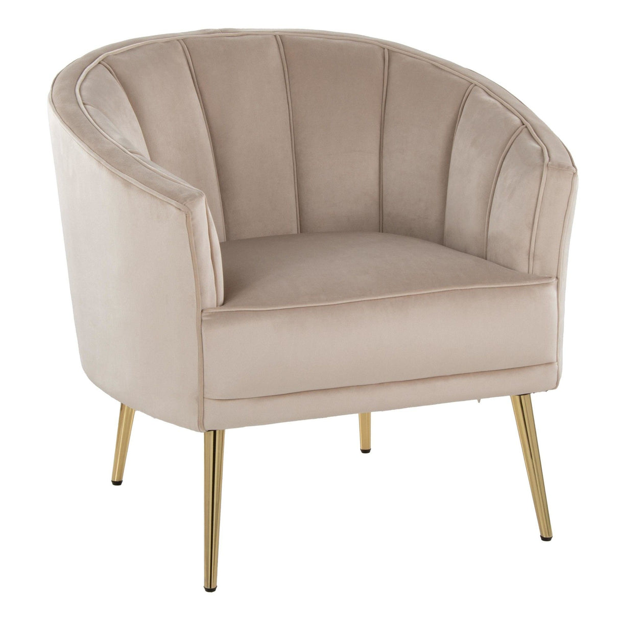 Tania - Contemporary/Glam Accent Chair - Gold Metal, Velvet
