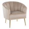 Tania - Contemporary/Glam Accent Chair - Gold Metal, Velvet