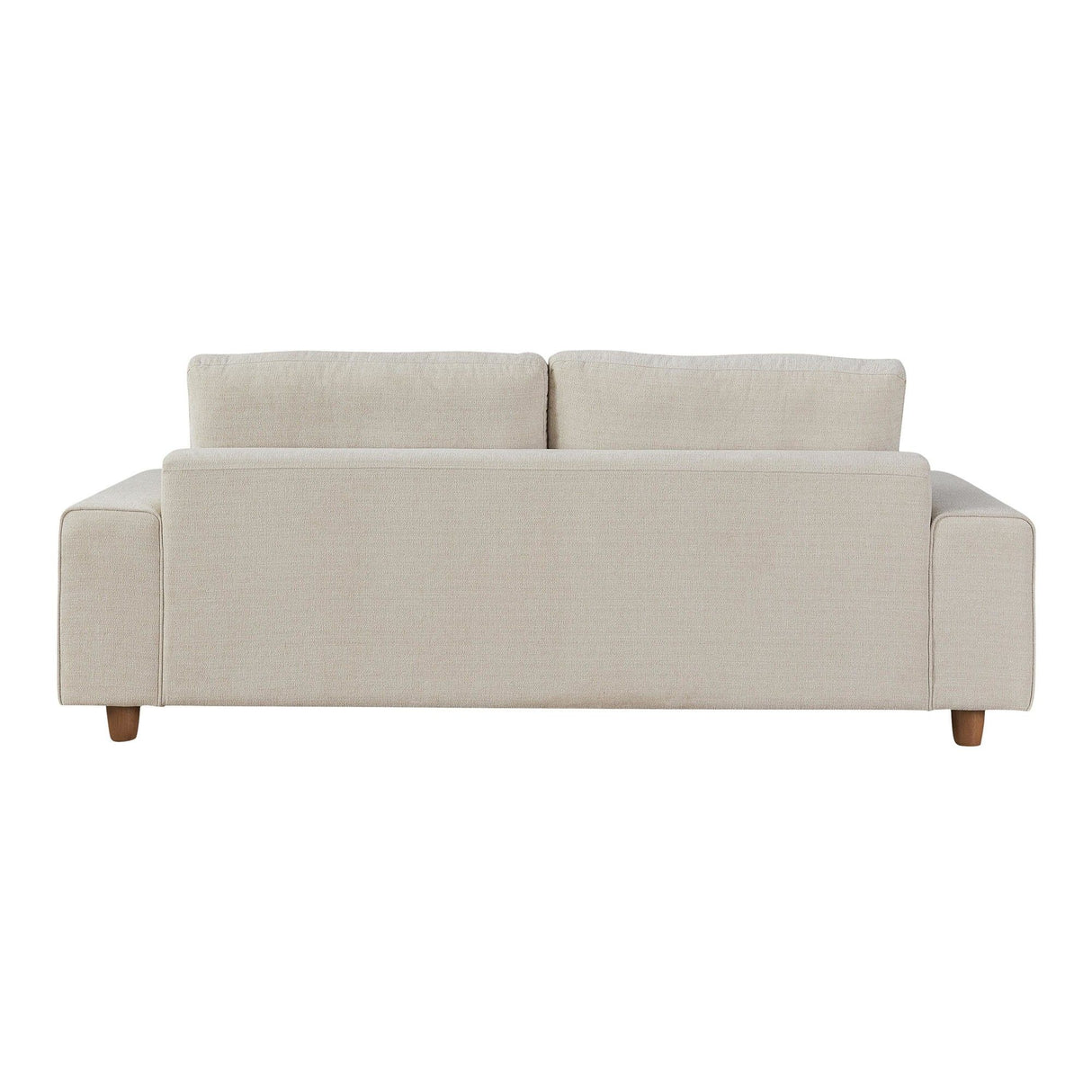 Kipton - Sofa - White Fabric, Walnut Wood