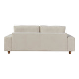 Kipton - Sofa - White Fabric, Walnut Wood
