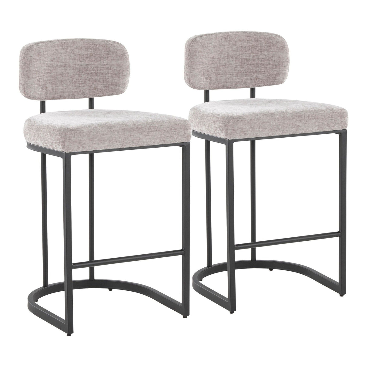 Demi - Fixed-Height Barstool (Set of 2) - Black Metal Base
