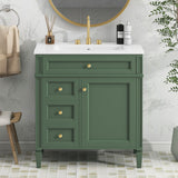 Bathroom Vanity With Top Sink, Storage Cabinet With 2 Drawers, Tip Out Drawer