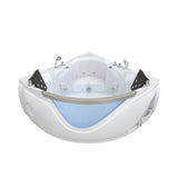 Xavier - Double Corner Massage Bathtub, Equipped & Gfci Plug And Ul Certified Water Pump, Upc Certified Drain - Milk White