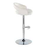 Grotto - Upholstered Adjustable Barstool - Chrome Metal Base