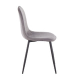 Pebble - Contemporary Chair (Set of 2) - Black Steel, Velvet